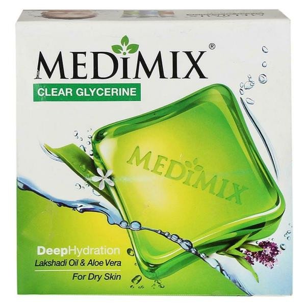 Medimix Clean Glycerine Lakshadi Oil & Aloe Vera Deep Hydration Soap for Dry Skin 100 g